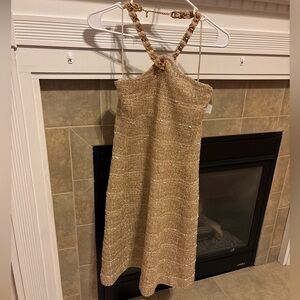 ST. JOHN GOLD SHORT DRESSES